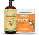 Wonder PAWS Omega Max ulei de pește Plus Chews probiotice - pentru sănătatea comună câine, umiditatea pielii, sănătate Gut & Daily Wellness - Omega Max 16 Ounces - Probiotic 90 Chews