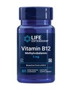 Extensie de viaţă Vitamina B12 Metilcobalamină, Supliment de sănătate nervoasă, Suport cognitiv, Energie Vitamină, metilcobalamină B12, 5 mg, Quick-Dissolving, Gluten-Free, Non-GMO, Vegetarian, 60 de pastile