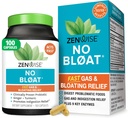 Zewise Health No Bloat Digestive Enzymes for Gut Health, Gas & Bloating Relief - Multi Enzime Digestion Supplement with Probiotics, Ginger, Turmeric Dandelion & Lactase - Men & Women - 100 Count