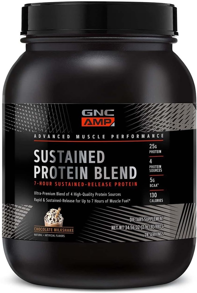 GNC AMP Amestec de proteine sustinute - Ciocolata Milkshake (28 Serviri)