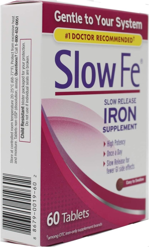 Slow Fe Slow Release Fier, comprimate, 60 ea - 2pc