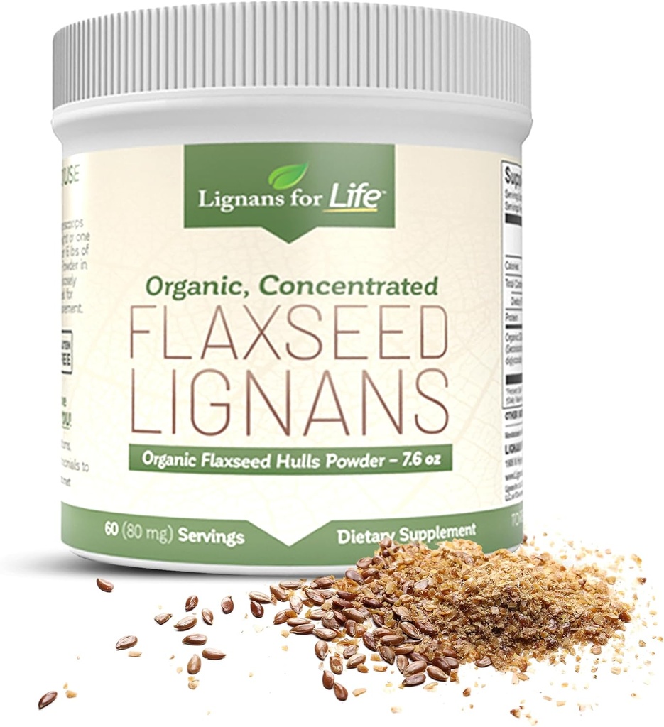 Lignans pentru viață - Natural Bulk sol Flaxseed pulbere - Omega 3 & 6 Acidi grasi umplut antioxidanti de mare fibre - Sprijin inima sanatoasa si parul, Sistem imunitar sanatos - 60 Serviri 80 mg pe fila, 1 ambalaj