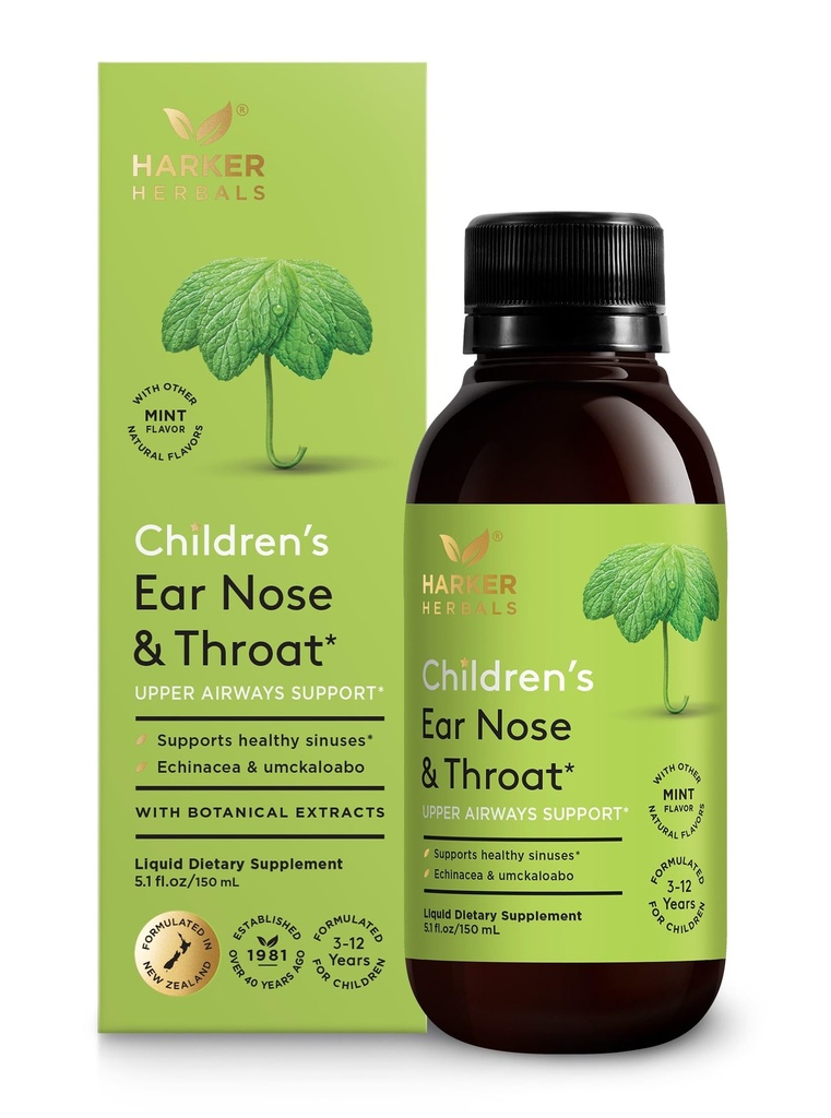 Pentru copii nas ureche & gât Sirop, Formula Herbal pentru Sinuses & Wellness sezonier include echinacea, Pelargonium & Elderflower, Plant-Based - 5.1 Fl oz (30 Servings)