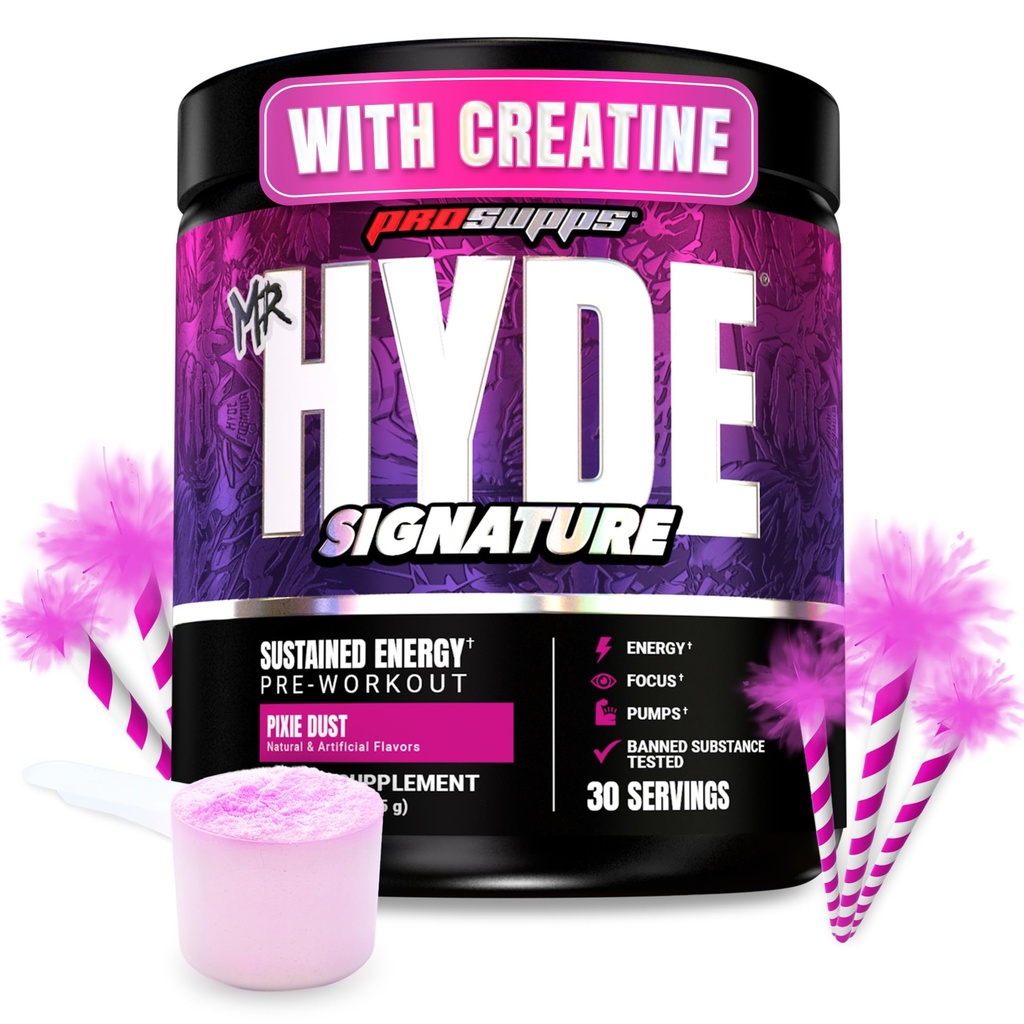 PROSUPPS Mr. Hyde Signature Pre Workout Pulbere cu Creatină, Beta Alanine & Cafeina - Performanță, Energie și Rezistență - Suplimente de fitness și gimnastică curate pentru bărbați și femei (Pixie Dust, 30 Serviri)