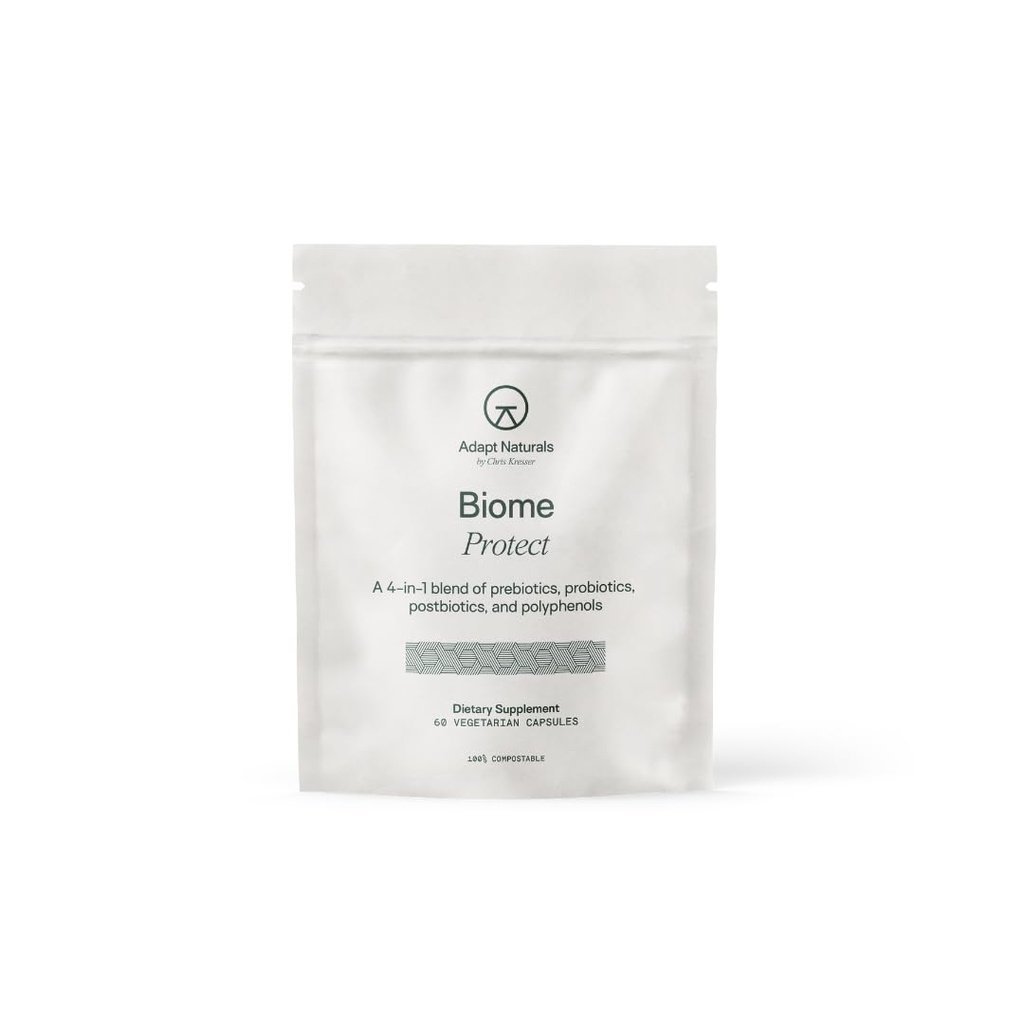 Adapt Naturals 4-in-1 Biome Protejați Prebiotice, Probiotice Supliment postbiotice și polifenoli pentru Microbiome, Gut Health & Defense pentru femei și bărbați, 30 de zile de aprovizionare