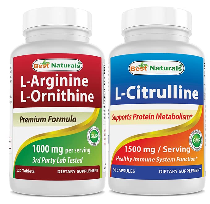 Cele mai bune naturale L-Arginină L-Ornitina - 1000mg & L-Citrulline 1500mg