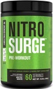 Fabrica Jacked NITROSURGE Suplimentul de pregătire - Energie fără sfârșit, câștiguri de rezistență instantanee, Focalizare clară, Pompe intense - NO Booster & Powerful Preworkout Pulbere de energie - 60 Servings, Arctic White