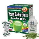 Yamamoto Kanpoh YAMAKAN Barley Grass Juice Powder, Young Barley Grass Powder bogat în minerale, vitamine și proteine de bază pentru femei și bărbați, suc de iarbă din Japonia, non OMG 22 Count