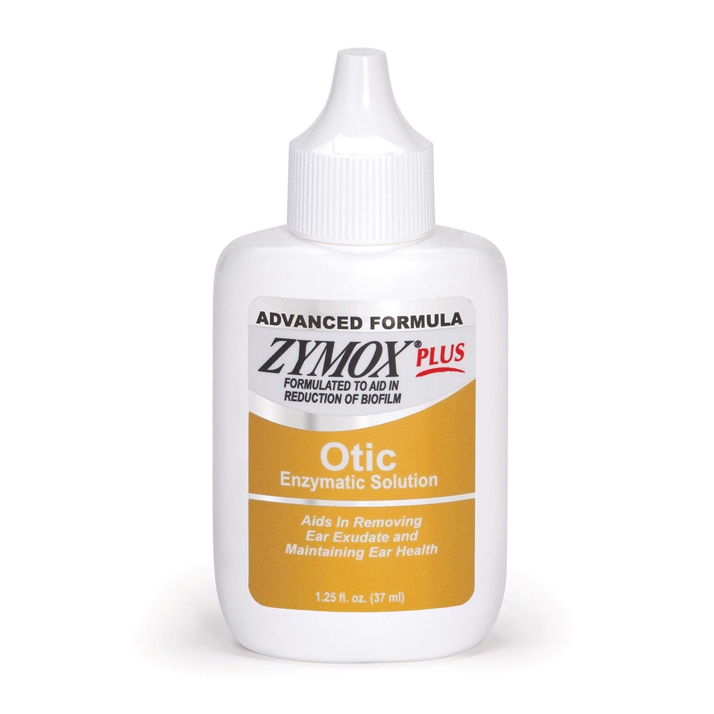 Zymox Advanced Formula Otic Plus Enzymatic Ear Solution for Dogs and Cats without Hydrocortizon, 1,25oz