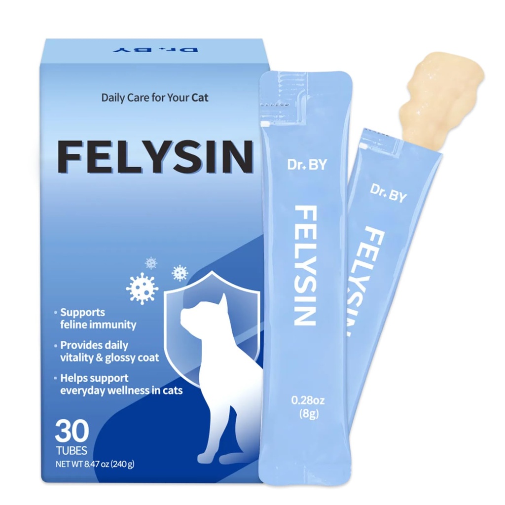 Doctor de FELYSIN L-Lysine pentru pisici Lickable Immune Supplement Alergie Relief, Strănut, Runny Nas, Rece, Watery Eyes Sanatate respiratorie cu Beta-Glucan & Taurin 30 individuale ambalate
