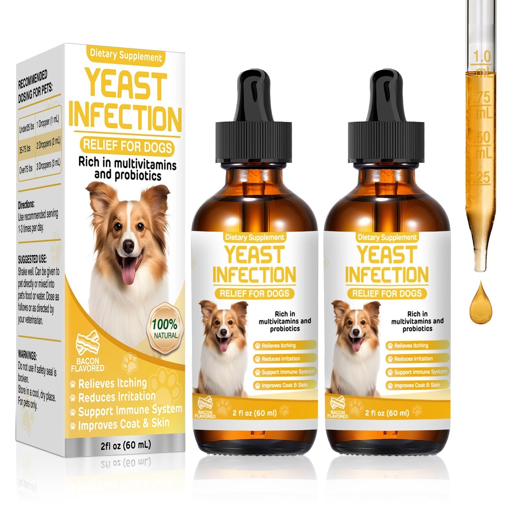 Tratamentul infectiei cu Yeast pentru câini, Tratamentul infectiei urechii Dog,Urechea mancarime,Skin & Alergie Simptome Reduce inflamatie &Relieves Iritatie,Câini picături suplimentare cu multivitamine Probiotice