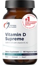Design-uri pentru sănătate Vitamina D Supreme - Vitamina D 5000 UI cu 2000mcg Vitamina K ca MK4 pentru sănătatea osoasă, Heart Health, Mood & Immune Support - Vitamina D3 îmbunătățit cu GG Supliment (180 capsule)