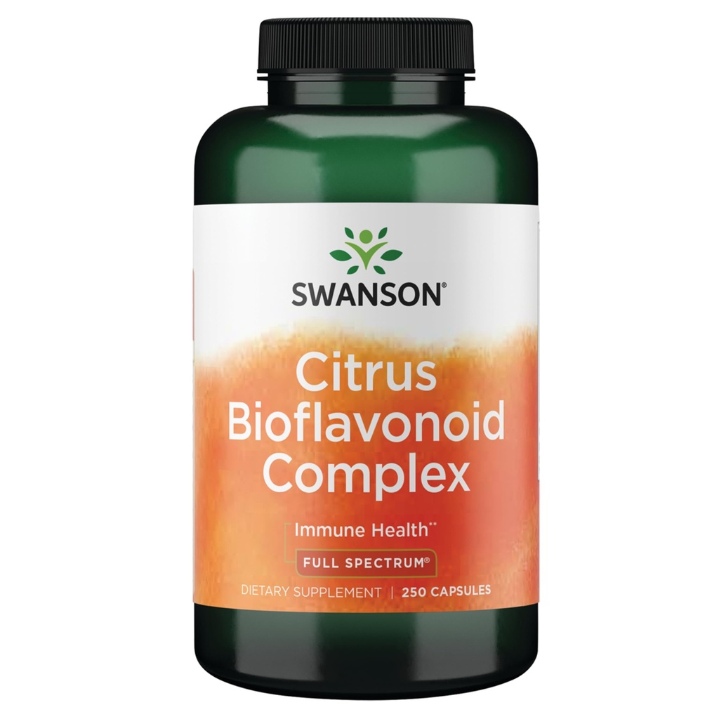 Swanson Full Spectrum Citrus Bioflavonoid Complex - Ajuta la absorbtia vitaminei C si promoveaza sanatatea imuna - Standardizat la 50% bitter Orange Bioflavonoids - (250 capsule) 1 ambalaj