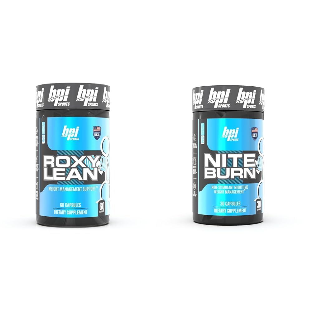 BPI Sport RoxyLean Fat Burner & Nite Burn Nighttime Fat Burner & Sleep Support, 60Count & 30 Servings