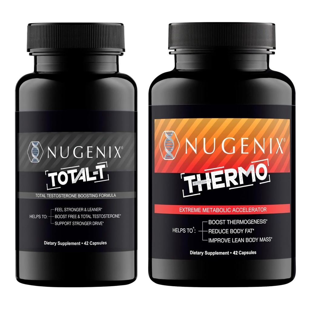 Nugenix Arzător de grăsime termo și Total-T Testosteron Supliment pentru bărbați