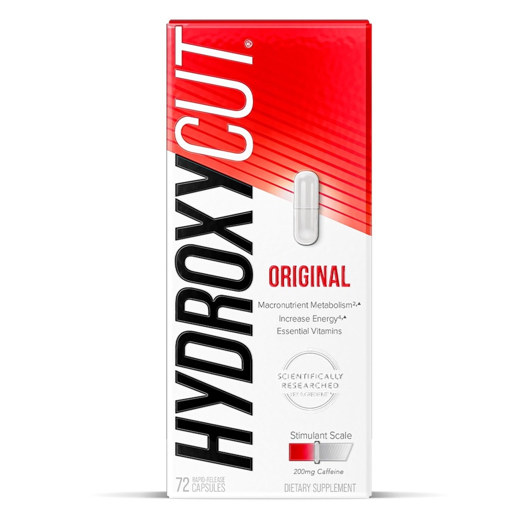 Hidroxicut Original - 72 Rapid-Release Capsule - 200 mg Cafeina - stimularea metabolismului, arderea caloriilor, creșterea energiei - pentru femei și bărbați