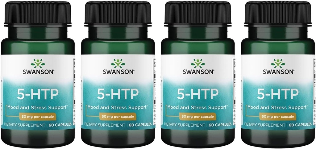 Swanson Amino Acid 5-Htp 50 Milligrams 60 Capsules (4 Pack)