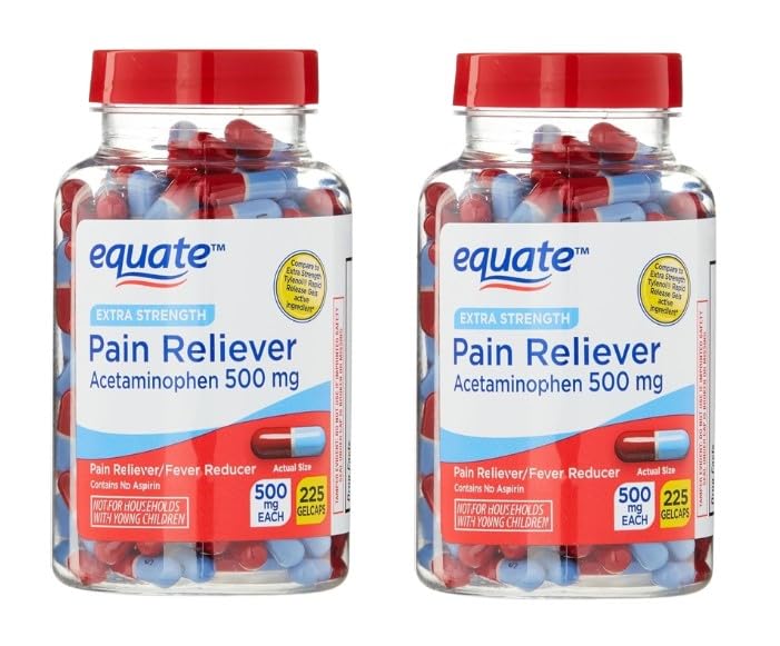 Acetaminofen 500 mg Gelcaps - 225 Count (Pachet de 2)