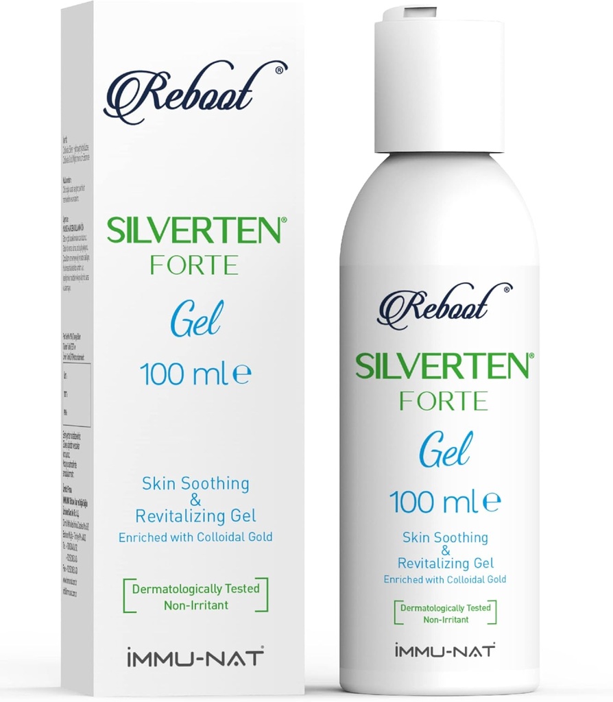 Reboot Silverten Forte - Antimicrobian Silver Wound Care Gel - 3.4oz - Ajutor rapid de prim ajutor pentru arsuri, mâncărimi și cicatrici - răcire, răcire și revitalizare - Sigur pentru copii și animale de companie