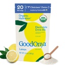 Goodonya Organic Hydration Electrolyte Drink Mix, Certified Organic Hydration Powder, Non-GMO, Biocontrolate Glyphosate Free, Low Sugar, Lemonade Flavor, No Artificial Flavors, 20 Servings
