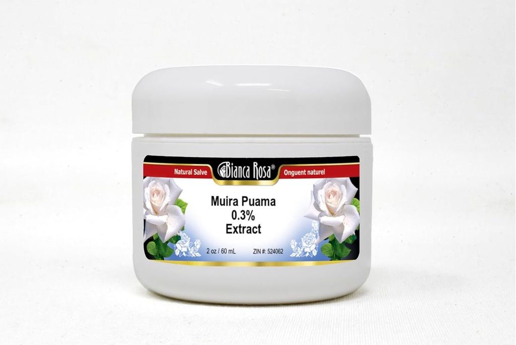 Bianca Rosa Muira Puama 0.3% Extract Salve (2 oz, Unescented, Natural, Unisex-Adult)