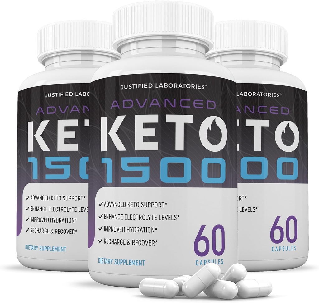 (3 ambalaj) Advanced Keto 1500 Keto pastile 1275MG Formula nouă și îmbunătățită Conține Apple Cidru Oțet extra Fecioară Olive pulbere verde Ceai frunze 180 capsule