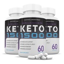 (3 ambalaj) Advanced Keto 1500 Keto pastile 1275MG Formula nouă și îmbunătățită Conține Apple Cidru Oțet extra Fecioară Olive pulbere verde Ceai frunze 180 capsule