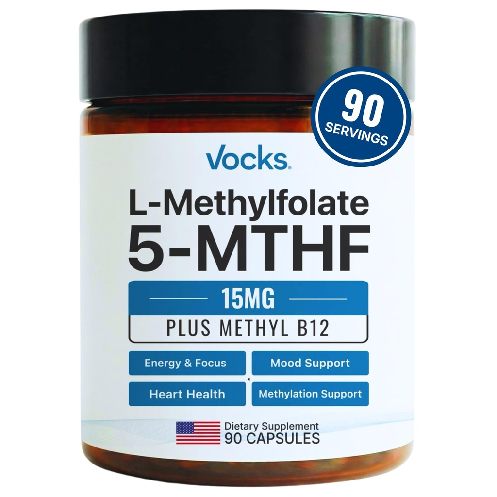 Vocks L Metilfolat 15mg 5-MTHF + metil B12 