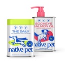 Native Pet The Daily Dog Supplement (30 Scoops) & Salmon Oil for Dogs & Cats (8 Oz) - 11 in 1 Multivitamine & Pure Omega-3 Fish Oil Supplement for Skin & Coat, Joint, Heart Health & Anti-Inflammatory