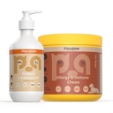 Dog Skin & Allergia suport Bundle: ulei de pește Omega 3 + Alergie Relief Chews for Itchy Skin, Immune & Digestive Health