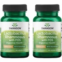 Swanson Lactobacillus Rhamnosus with FOS - 5 Miliarde CFU - Digestive Health Support with Fructooligosaccharides - Probiotic Support for Gastrointestinal Health* - Vegan - 60 Veggie Caps (2 Pack)