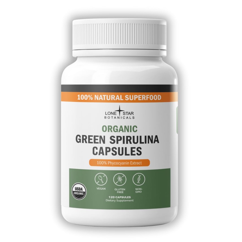 Lone Star Botanicals Capsulele Spirulina organică 