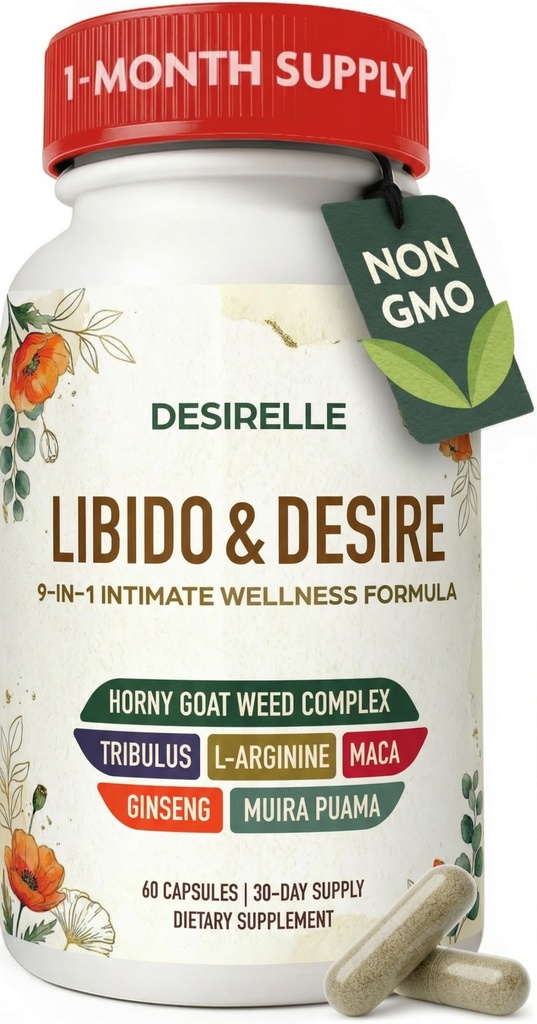Suport libidoului pentru femei Acționare rapidă - Echilibrul hormonal pentru femei cu Hornygoatweed, Tribulus Terrestris și Maca Root, Consolidarea Suplimente pentru Cupluri 60ct, 30-Day Supply SUA testate