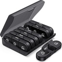 PULIV Weekly Pill Organizator 3 ori pe zi, Portable Travel Pill Box 7 zile cu containere mari cu pastile, Light-Proof Pilula caz pentru vitamine, medicamente, suplimente și uleiuri de pește (Negru)