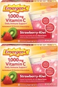 Emergen-C 1000 mg vitamina C pulbere, aromă de căpșuni Kiwi, antioxidanți, vitamine B și electroliți, suplimente de vitamina C pentru suport imun, 30 Conte (Pachet de 2)