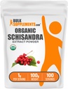 BulkSupplements.com Organic Schisandra Extract pulbere - Schisandra Supliment, de la Schisandra Berries, Herbal Supplement - Gluten gratuit - 1g per Serving, 100g (3.5 oz) (Pachet de 1)