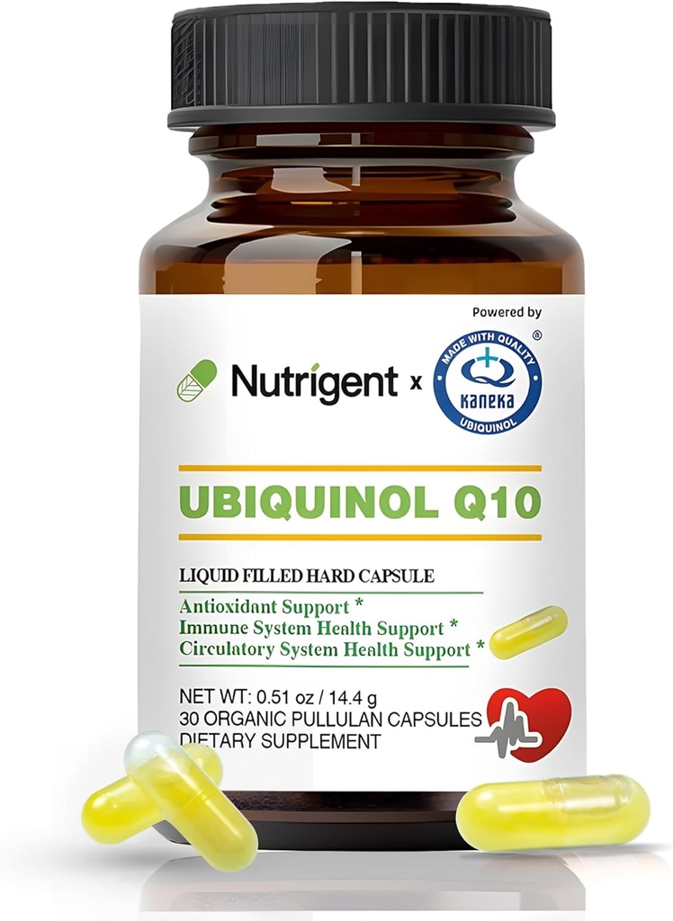 Ubichinol CoQ10 50 mg, capsule organice umplute cu lichid, suplimente de coenzimă Q10 de înaltă absorbţie, antioxidant pentru Heart Health & Energy Production, 30 Conte