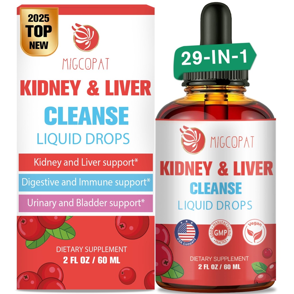 Rinichi și ficat Cleanse Detoxifiere & Drops de reparații, Cranberry și Milk Thistle Supliment cu Anghinare, Astragalus, Horsetail 