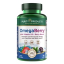 Produse de puritate Ulei de pește OmegaBerry cu vitamina D3 și Acai organic - 1250 mg concentrat Molecular distilat Ultra ulei de pește pur Omega-3, 500mg DHA + 650mg EPA - 60 Geluri moi - 30 zile de aprovizionare de la