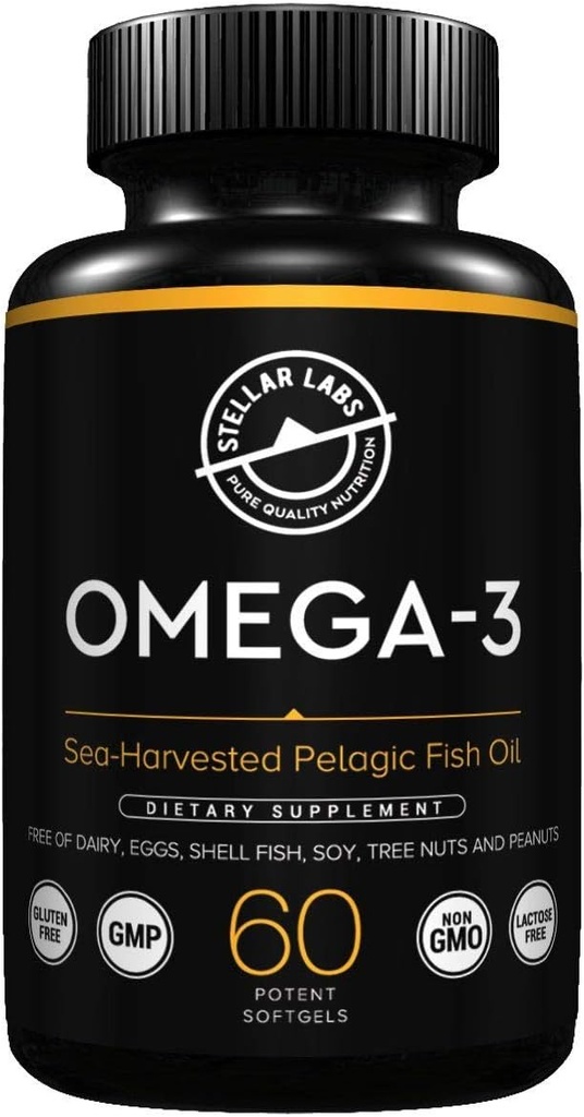 Labs Stellar Omega-3 Supliment ulei de pește - 60 CT LowFODMAP Certificat