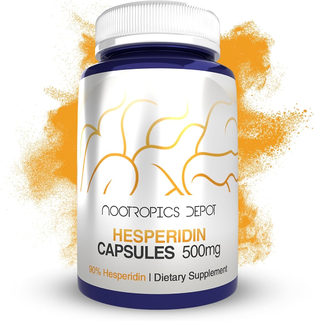Nootropics Depot Hesperidin Capsules | 500mg | 180 Count | 90% Citrus Extract | Supports Metabolic Function + Cardiovascular Health