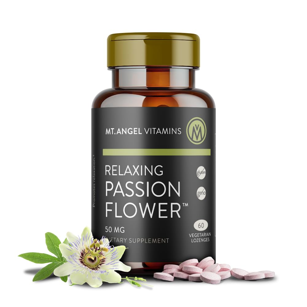 Mt. Angel Vitamine - relaxant Extract de flori de pasiune mare Tasting Herbal Lozenge (Passiflora incarnata) - foarte bio disponibil 4:1 Extract - 60 Conte