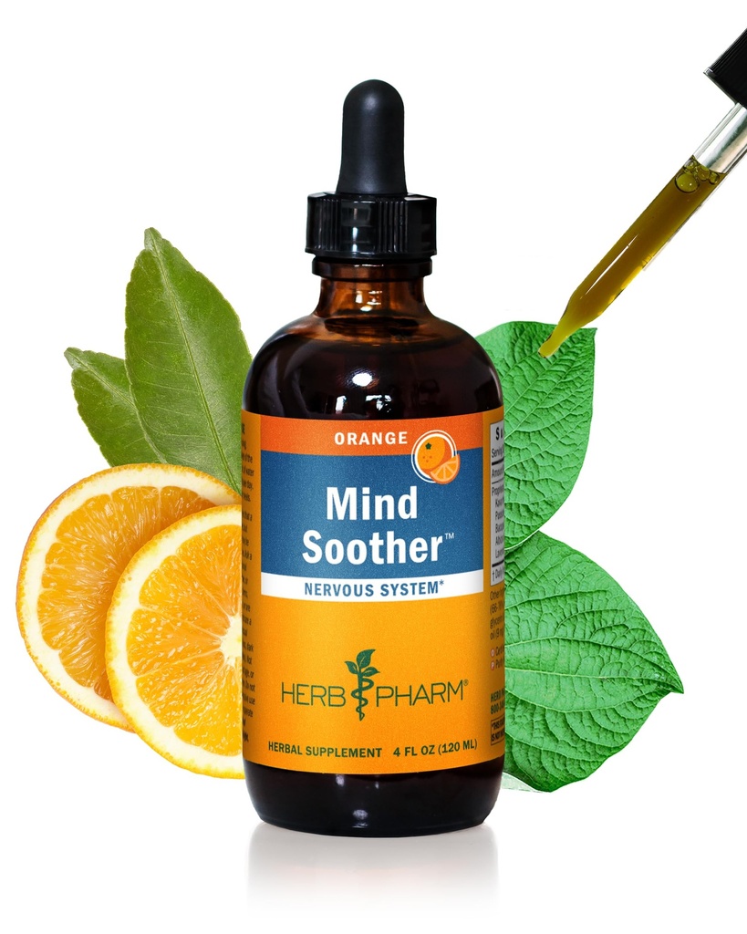 Herb Pharm Anxietate Soother Liquid Herbal Formula cu extract Kava și ulei esențial Basil pentru suport de anxietate ușoară și ocazională* - 4 Once