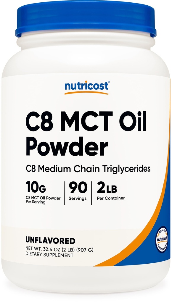 Nutricost C8 MCT Pulbere de ulei 2LBS (32oz) - 95% C8 MCT Pulbere de ulei