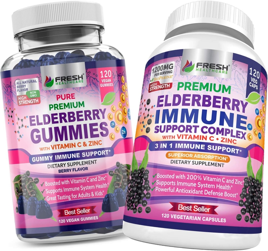 PROASPETE HELKCARE Elderberry Gummies și Elderberry Immune Support Complex