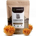 Longevity Botanicals Organic Cordyceps Mushroom Extract pulbere 100g 