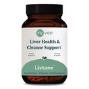 ruved LivTone - Ingrijirea ficatului, Suplimentul de suport hepatic pentru femei si barbati cu Amla, Andrographis & Picrorhiza, Pastile cu plante organice pentru detoxifiere naturala - 90 capsule (1 Conte)