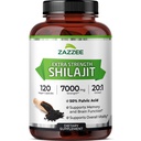 Zazzee 100% Pure Himalayan Shilaj 20:1 Extract, 7000 mg Putere pe capsulă, 50% Acid fuzelian, 120 Serviri pe sticla, 20X Potenta, bogat în Minerale Trace, Non-GMO, Vegan, Made in the USA