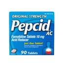 Pepcid AC Concentraţia iniţială Arsuri în capul pieptului Tablete de relief, OTC Medicină Preveni şi Relieves Arsuri în capul pieptului Datorită acid indigestie & Stomac acru, 10mg Famotidină Acid Reductor, Fast-Acting, 90 ct