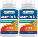 Cele mai bune naturale Vitamina B6 25mg 250 comprimate (250 număr de 2)